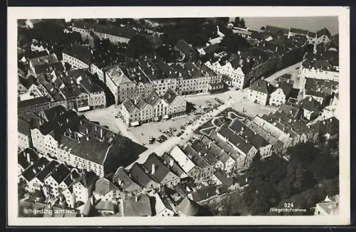 AK Schärding a. Inn, Fliegeraufnahme der Ortschaft