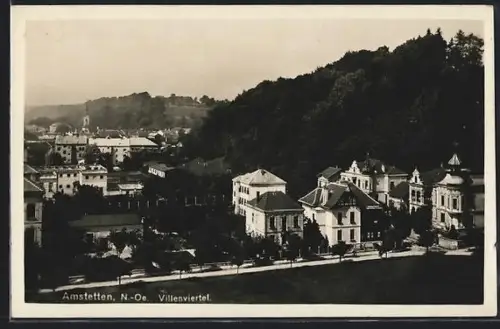 AK Amstetten, Blick auf das Villenviertel