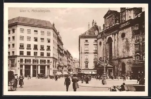 AK Wien I, Denkmal auf dem Michaelerplatz