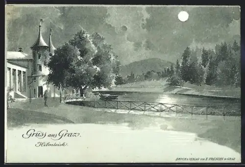 Mondschein-Lithographie Graz, Hilmteich