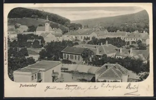 AK Purkersdorf, Panorama mit Kirche