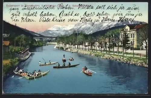 AK Payerbach a. d. Südbahn, Blick von der Schwarzabrücke