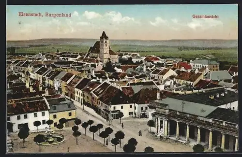 AK Eisenstadt, Panorama mit Schloss