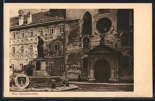 AK Deutscher Schulverein NR509: Wien, Franziskanerplatz mit Denkmal
