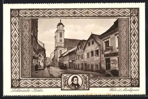 AK Wien, Lichtentaler Kirche, Marktgasse, Schubert