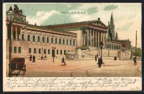 Lithographie Wien, Partie am Parlament