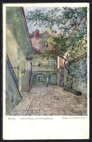 Künstler-AK Brüder Kohn (B.K.W.I) Nr. 575-3: Wien, Amerlings Geburtshaus