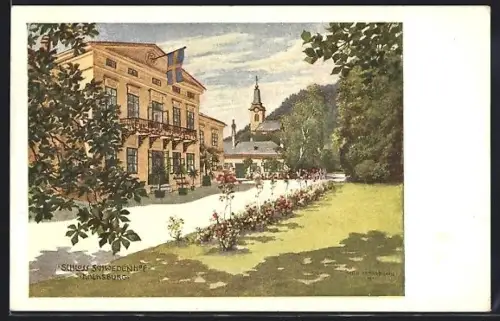 AK Kalksburg, Schloss Schwedenhof mit Gartenanlagen
