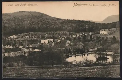 AK Neuhaus im Wienerwald, Villen- und Teich-Anlagen