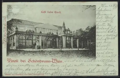 AK Wien, Tivoli bei Schönbrunn-Wien, Café-Salon