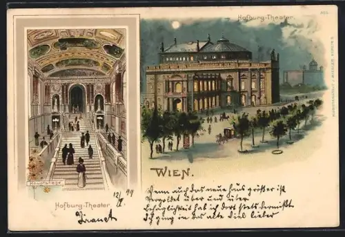 Lithographie Wien, Hofburg-Theater, Hauptstiege