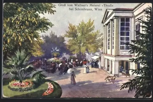 AK Wien, Tivoli bei Schönbrunn, Wallner`s Meierei