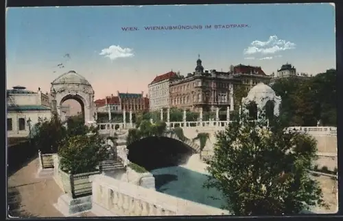 AK Wien, Wienaussmündung im Stadtpark