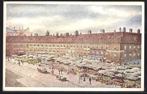 AK Wien, Freihaus, Markt mit Ständen
