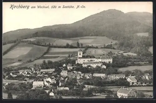 AK Kirchberg am Wechsel, Panorama mit Kirche und Ort