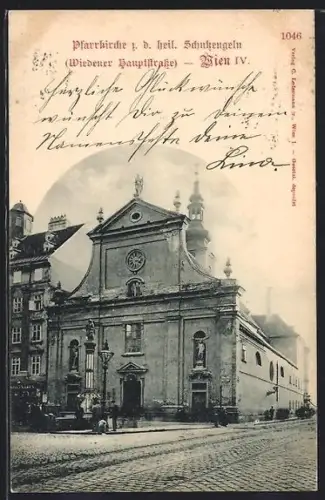 AK Wien, Pfarrkirche z. d. heil. Schutzengeln, Wiedner Hauptstrasse