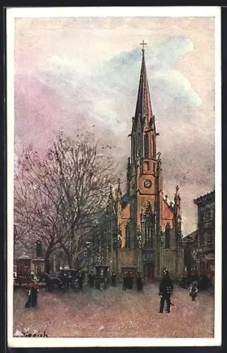 Künstler-AK Wien, Hietzinger Kirche