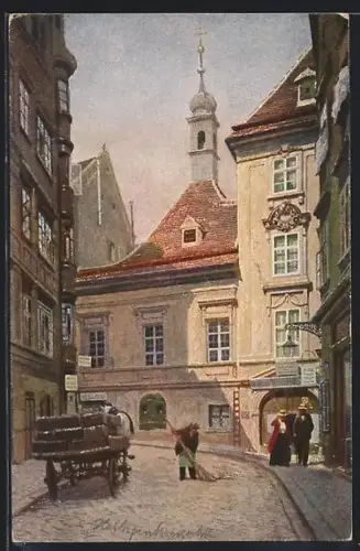 AK Wien, Schönlaterngasse mit Passanten