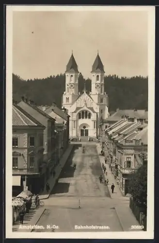 AK Amstetten /N.-Oe., Bahnhofstrasse