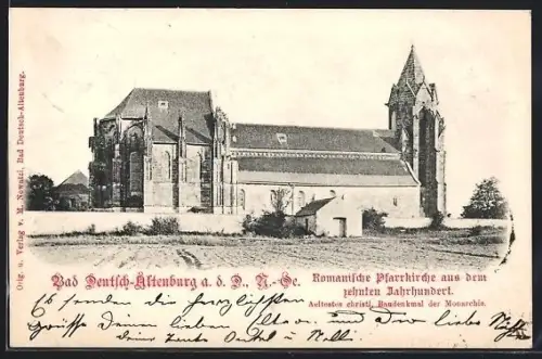 AK Bad Deutsch-Altenburg a. d. D., Romanische Pfarrkirche aus dem zehnten Jahrhundert