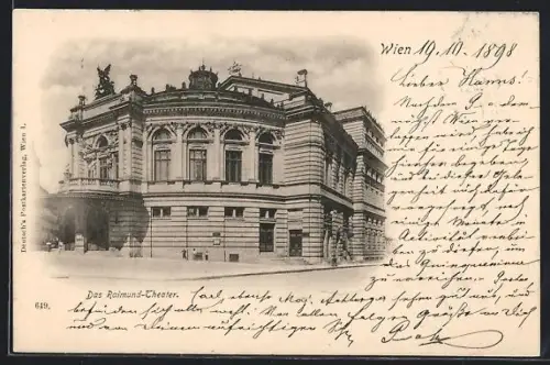 AK Wien, Raimund-Theater mit Strassenpartie