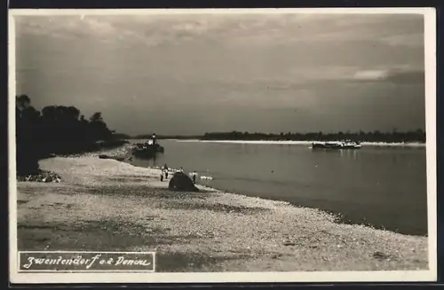 AK Zwentendorf a. d. Donau, Uferpartie