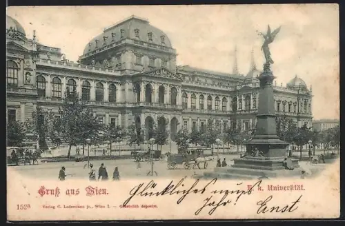 AK Wien, K. k. Universität mit Denkmal