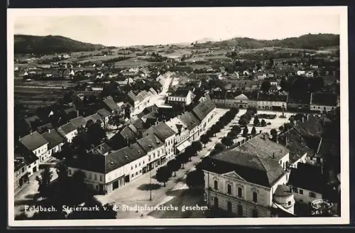 AK Feldbach, Ortsansicht von der Stadtpfarrkirche aus