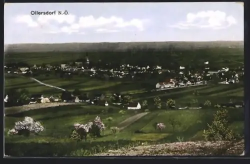 AK Ollersdorf /N.-Ö., Teilansicht mit Kirche