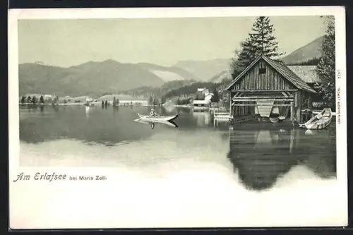 AK Maria Zell, Bootshaus am Erlafsee
