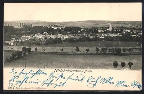 AK Ulrichskirchen /N.-Oe., Teilansicht mit Kirche