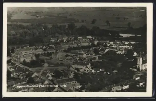 AK Marchegg /N.-Ö., Teilansicht, Fliegeraufnahme
