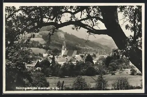 AK Gresten /N.-Oe., Ortspartie mit Kirche