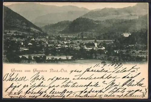 AK Gresten /Nied.-Öst., Teilansicht mit Kirche