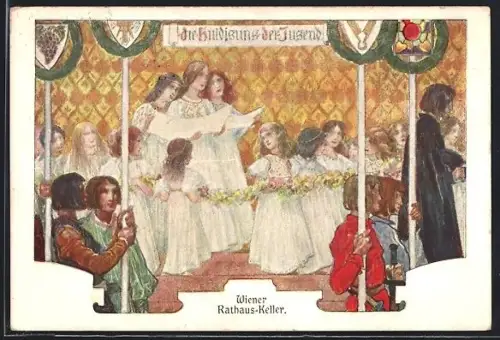 AK Wien I, Parlament, Rathauskeller, Huldigung der Jugend, Mädchenchor