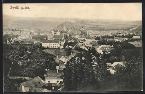 AK Zwettl /N.-Öst., Teilansicht mit Kirche