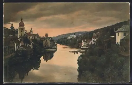 AK Waidhofen a. d. Ybbs, Abendstimmung im Ort