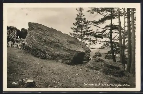 AK Loiwein /N. Ö., Alt-germaische Opfersteine