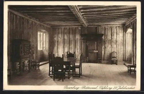 AK Rosenburg, Rittersaal, Täfelung XV. Jahrhundert