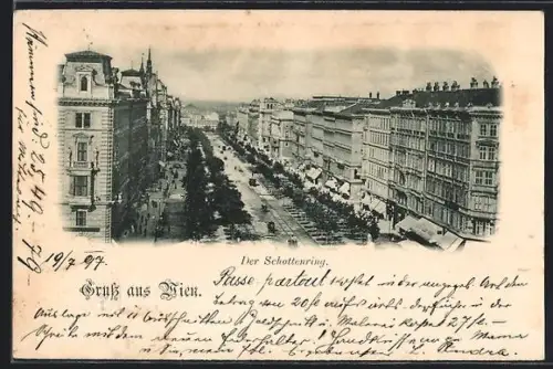 AK Wien, Schottenring mit Geschäften