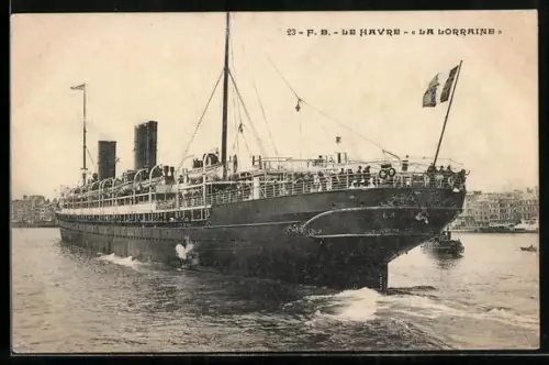 AK Le Havre, Ankunft des Passagierschiffes La Lorraine