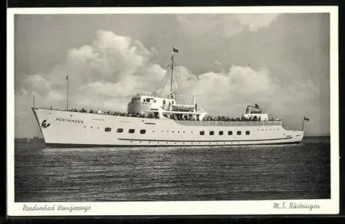 AK Wangerooge, M.S. Rüstringen in Seitenansicht, Passagierschiff