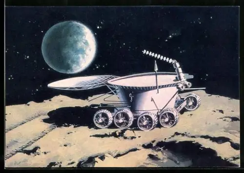 AK Mondfahrzeug Lunochod-1 der Mondfähre Luna-17 im November 1970 auf der Mondoberfläche