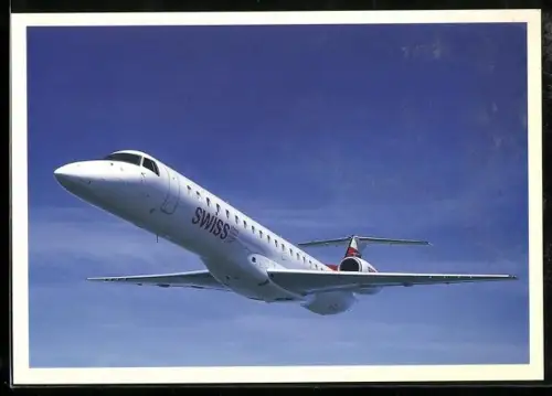 AK Passagierflugzeug Embraer RJ 145 der Swiss Air Lines im Fluge