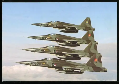 AK Vier Jagdbomber Canadair /Northrop NF-5A im Verbandsflug