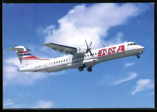 AK Passagierflugzeug ATR 72-202 der Ceskoslovenske Aerolinie kurz nach dem Start