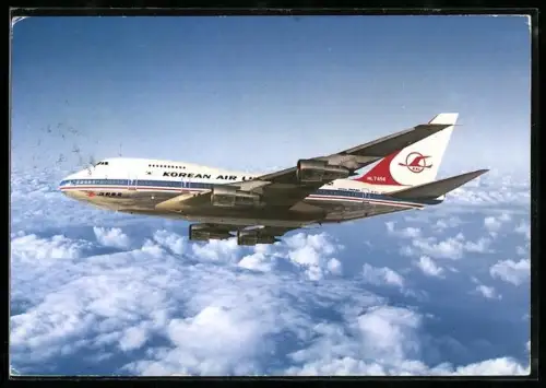 AK Passagierflugzeug Boeing 747SP der Korean Air Lines über den Wolken