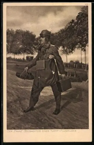 AK Der Franz (Beobachter) eines Kampfflugzeugs in Uniform
