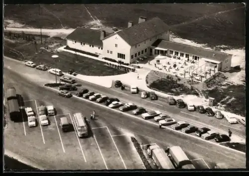 AK Montabaur, Autobahn-Rasthaus am Zubringer Montabaur aus der Vogelschau