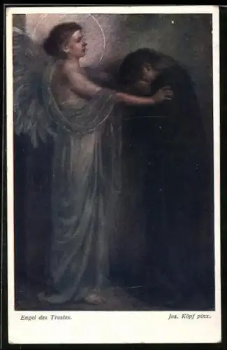 Künstler-AK Brüder Kohn (B.K.W.I) Nr. 1408: Engel des Trostzes, nach Jos. Köpf